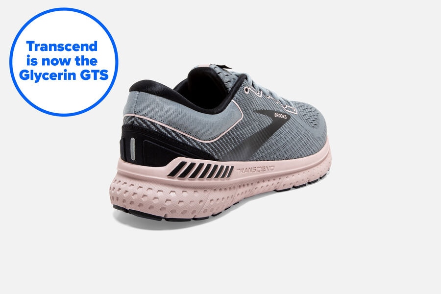 Brooks Transcend 7 Road Loopschoenen Dames - Grijs/Zwart/Roze - 956871OXI